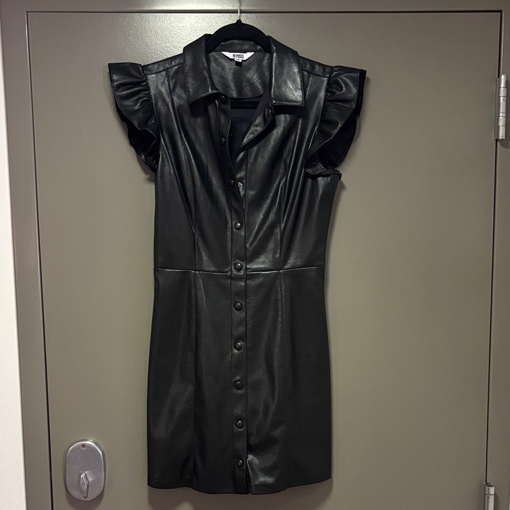 BB DAKOTA Black Faux Leather Dress